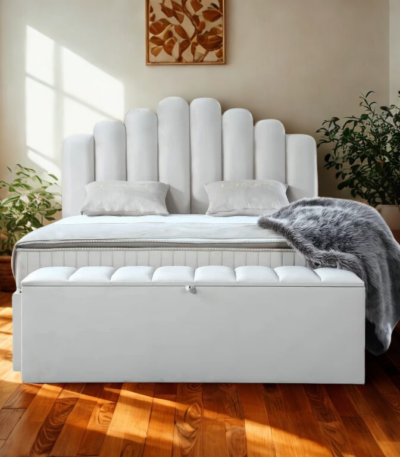 white bed