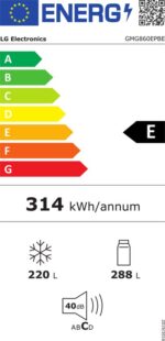 LG Amerikaanse koelkast GMG860EPBE 508L French door - InstaView™ om snel binnen te kijken - DoorCooling+™ voor snellere en gelijkmatige koeling tot aan de deur - Ijs en waterdispenser - Zwart - Afbeelding 4
