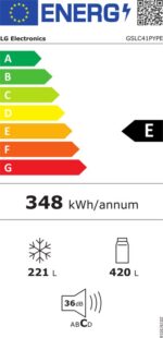 LG GSLC41PYPE Amerikaanse koelkast 641L met water- en ijsdispenser zonder leidingwerk - SpacePlus icemaker - LinearCooling voor stabiele versheid - ruime 641L inhoud voor gezinnen en stille. Energieklasse E - Afbeelding 3