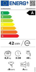LG F2R3S08NSWW Washing Machine Slim 8 kg 1200 RPM Inverter Energy Class A - Afbeelding 4
