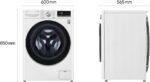 LG Was-droogercombinatie 10.5-7 kg V7WD107H2E Class E Front Loading  , 1400 RPM, AI Direct Drive, Wi-Fi, Deep Steam Cleaning, TurboWash, Larger Capacity, 62 x 60 x 85 cm, White - Afbeelding 2
