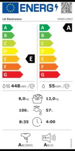LG Wasdrooger  V9WD128H2 with AI DD | 12 kg Wash | 8 kg Drying | 1400 rpm | Steam, White - Afbeelding 5