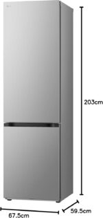 LG GBV3200DPY Combination Fridge Total No Frost, Class D, 387L, Flat Doors, Door & Linear Cooling, Fresh Converter, Smart Inverter, Smart Diagnosis, Wine Rack, Prime Silver - Afbeelding 3
