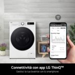 LG Wasmachine 9KG AI DD F4R9009TPWC class A -40%, front loading series R9, washing machine 9 kg, 1400 revolutions, AI Wash, TurboWash 360, steam wash with anti-wrinkle, wifi, freestanding, white - Afbeelding 5