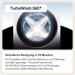 LG W4WR70E6YB, Wasdrooger 11-6 kg, Class A/D, 60 x 62 x 85 cm, Wi-Fi, AI Direct Drive, Deep Cleaning with Steam, TurboWash 360, Large Capacity, Tempered Glass Exterior Door, Black - Afbeelding 8