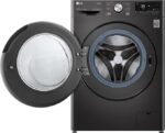LG Wasmachine 8KG F4WV708P2BA, Class A, Front Loader, WiFi, AI Direct Drive, Deep Cleaning with Steam, TurboWash 360°, TRIPLE A, Tempered Glass Exterior Door, 60 x 62 x 85 cm, Metallic Black Steel [Energy Class A] - Afbeelding 3